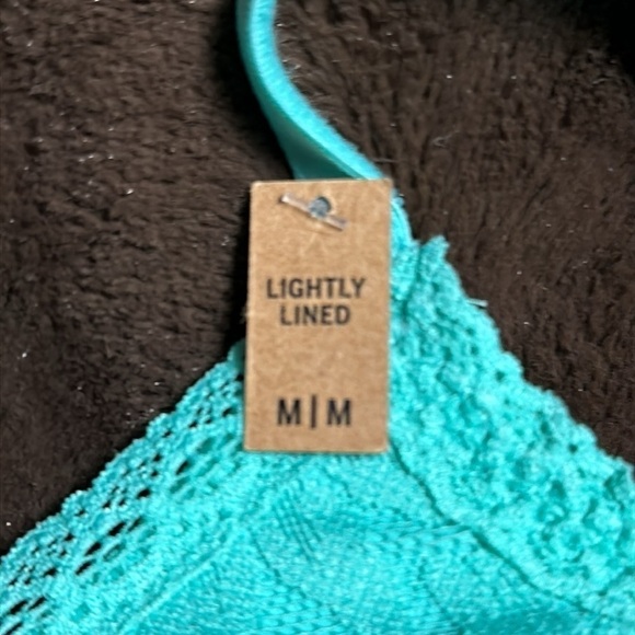 NWT PINK by VS Lace Bralette Wireless Lightly Lined Aqua size Medium - Picture 8 of 8